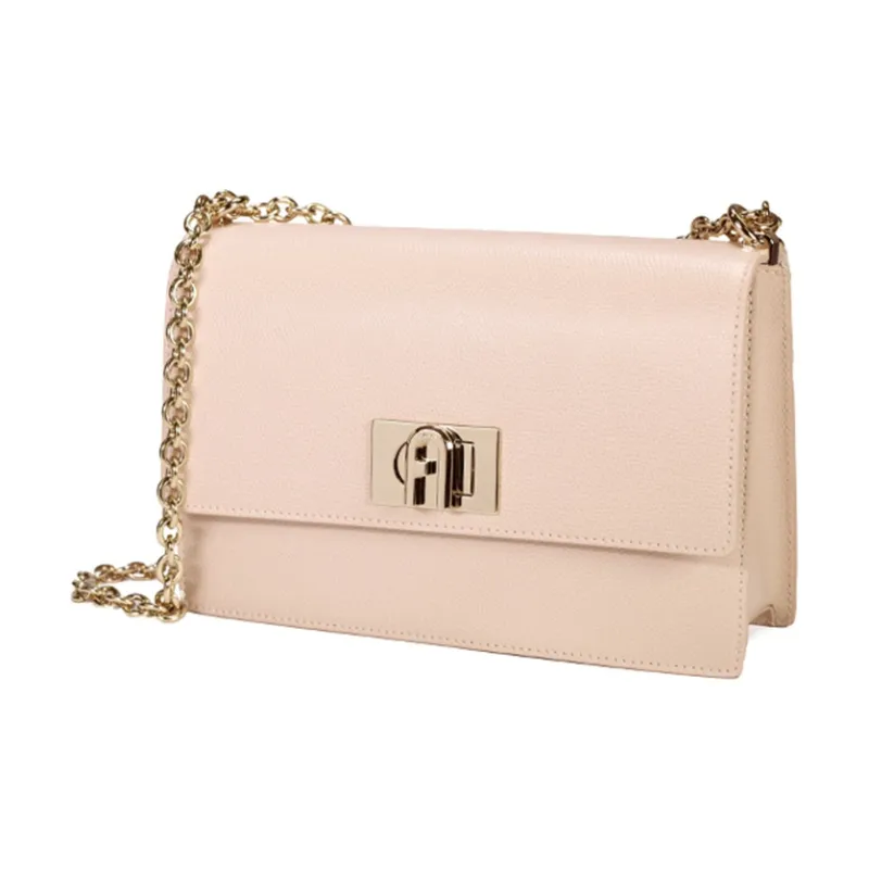 Furla 1927 Collection Cow Leather Shoulder Bag Women's Pink-2