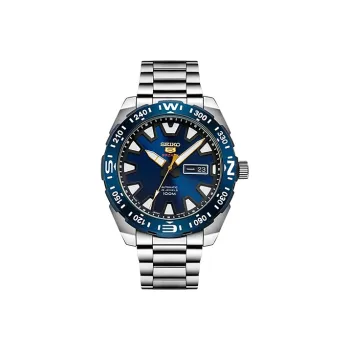 SEIKO Seiko5 Automatic/Manual Mechanical Movement Stainless Steel Strap Watch 46mm Men's Watches Blue Dial
