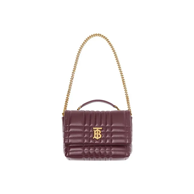 Burberry Lola Lola Bag Lambskin Handbag Shoulder Bag Crossbody Bag Women's Dark Maroon/Dark Purple-1