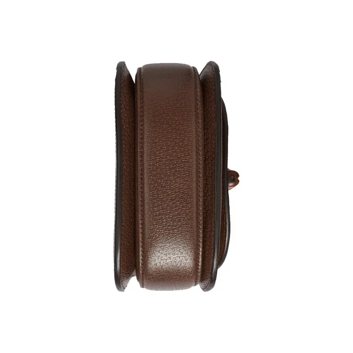 GUCCI Bamboo 1947 Canvas With Leather Trim Bamboo Bag Canvas Bag, Handbag, Shoulder Bag Mini Women's Ebony/Camel/Brown-6