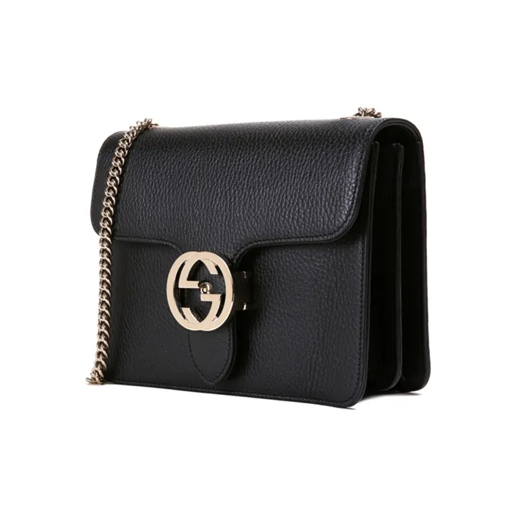 GUCCI Cow Leather Messenger Bag Wind Instrument Bag Shoulder Bag Crossbody Bag Women's Black-2