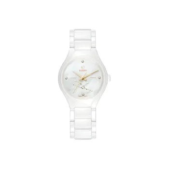RADO Realme Collection Automatic Mechanical Movement Women's Watch 30mm White Dial Ceramic Watch Case Ceramic Strap