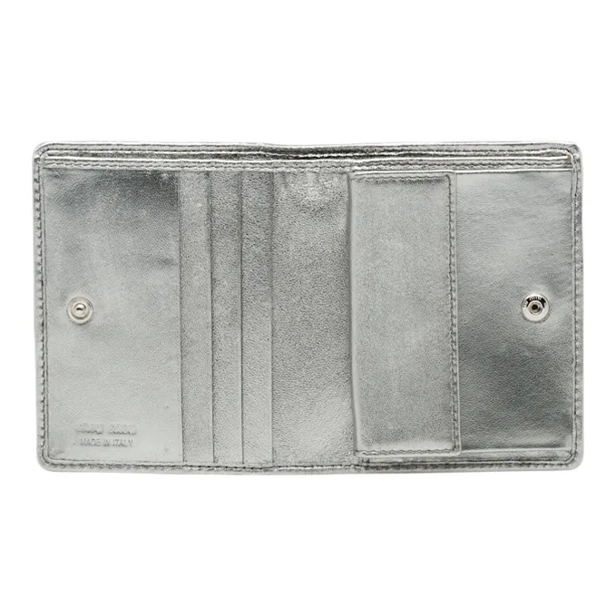 MIU MIU Leather Wallet Unisex Silver-2