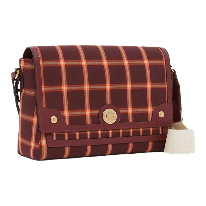 Burberry Note Cotton Messenger Bag Shoulder Bag Crossbody Bag Women's Burgundy Red-3