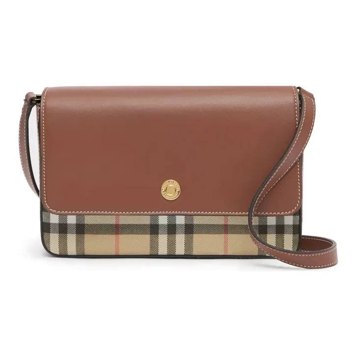 Burberry Vintage Check and Leather Note Bag Mini Archive Beige Tan POIZON