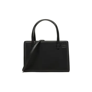 LOEWE Postal Bag Natural Cow Leather Handbag Shoulder Bag Crossbody Bag Small Size Women's Black