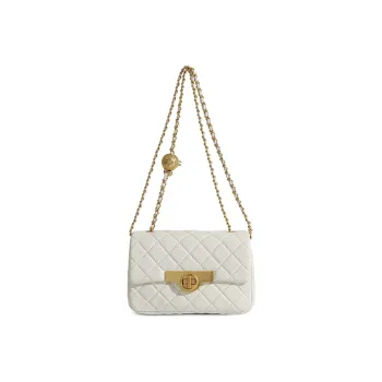 Miss Kung Sheepskin Small Square Bag Chain Shoulder Bag Mini Women's White