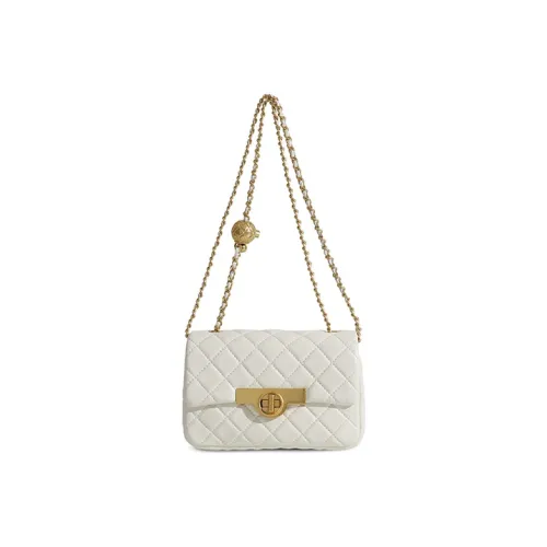 Miss Kung Sheepskin Small Square Bag Chain Shoulder Bag Mini Women's White