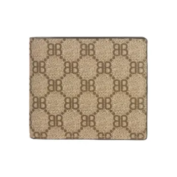 Balenciaga GUCCI Collaboration Canvas Coin Purse Women's Beige