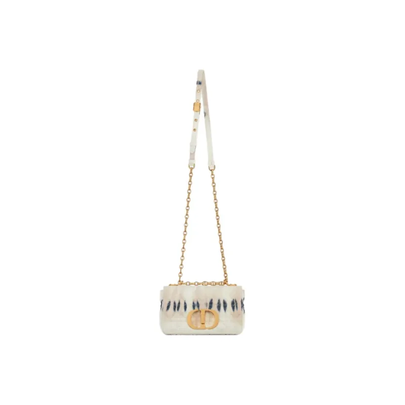 DIOR Caro Denim Crossbody Bag Shoulder Bag Women's White-3