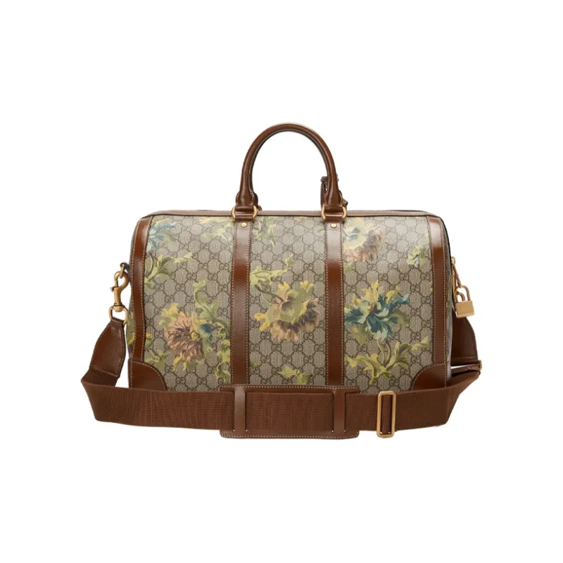 GUCCI Canvas With Leather Travel Bags Shoulder Bag Crossbody Bag Handbag Men's Ebony & Beige-6