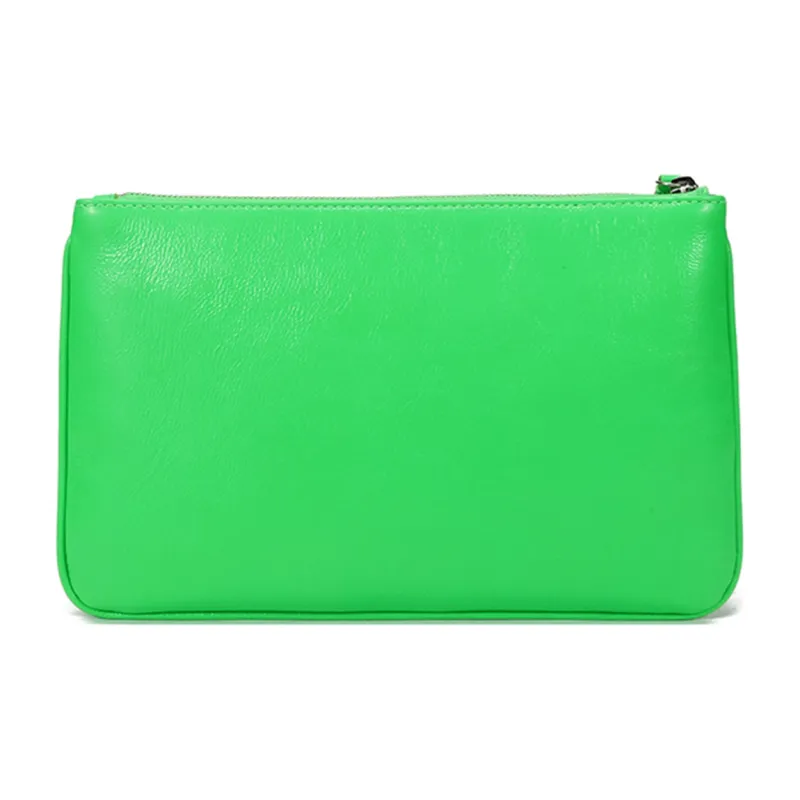 Balenciaga Cow Leather Clutch Regular Women's Neon Green-3