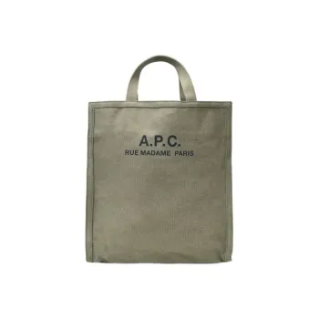 A.P.C Canvas Tote Bag Shopping Bag Portable Canvas Bag Shoulder Bag Unisex Green