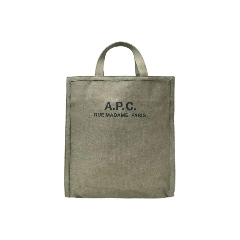 A.P.C Canvas Tote Bag Shopping Bag Portable Canvas Bag Shoulder Bag Unisex Green-0