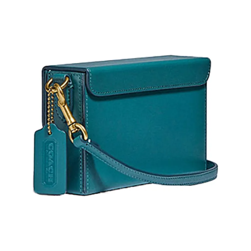COACH Leather Shoulder Bag, Crossbody Bag Women's Lake Blue-1