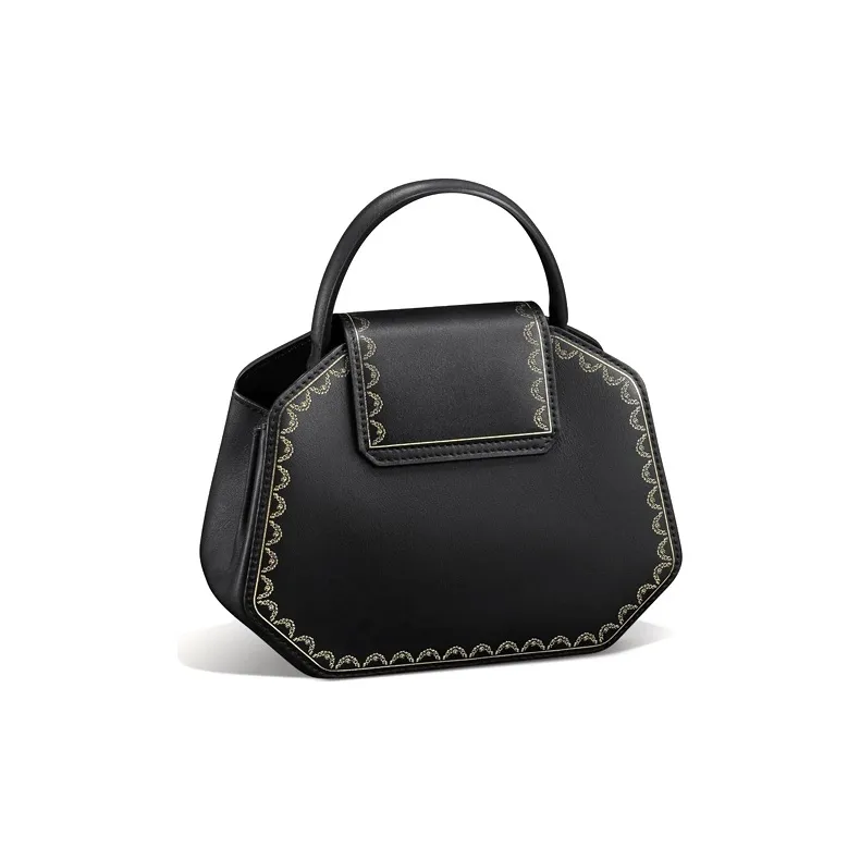 CARTIER GUIRLANDE Calfskin Handbag Shoulder Bag Crossbody Bag Mini Women's Black-0