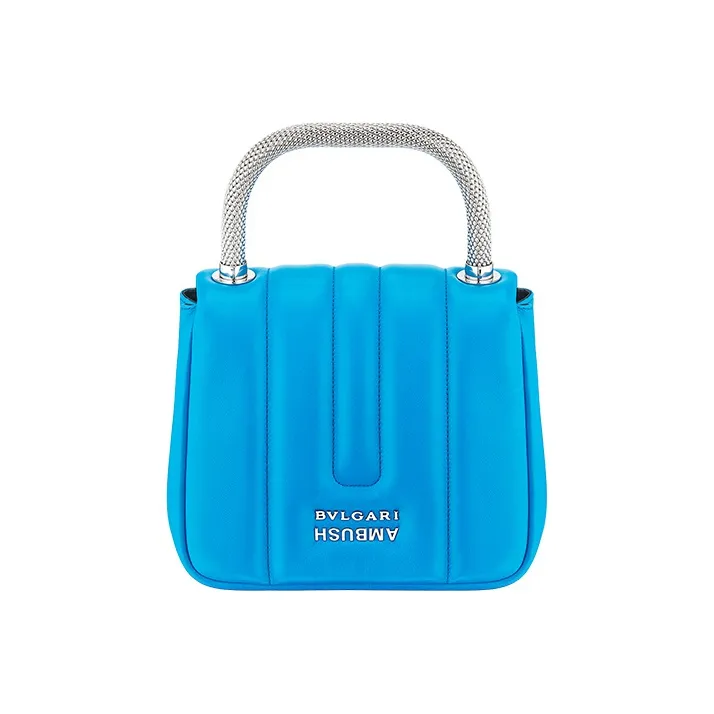 BVLGARI X AMBUSH Collaboration Lambskin Handbag Unisex Bright Blue-1