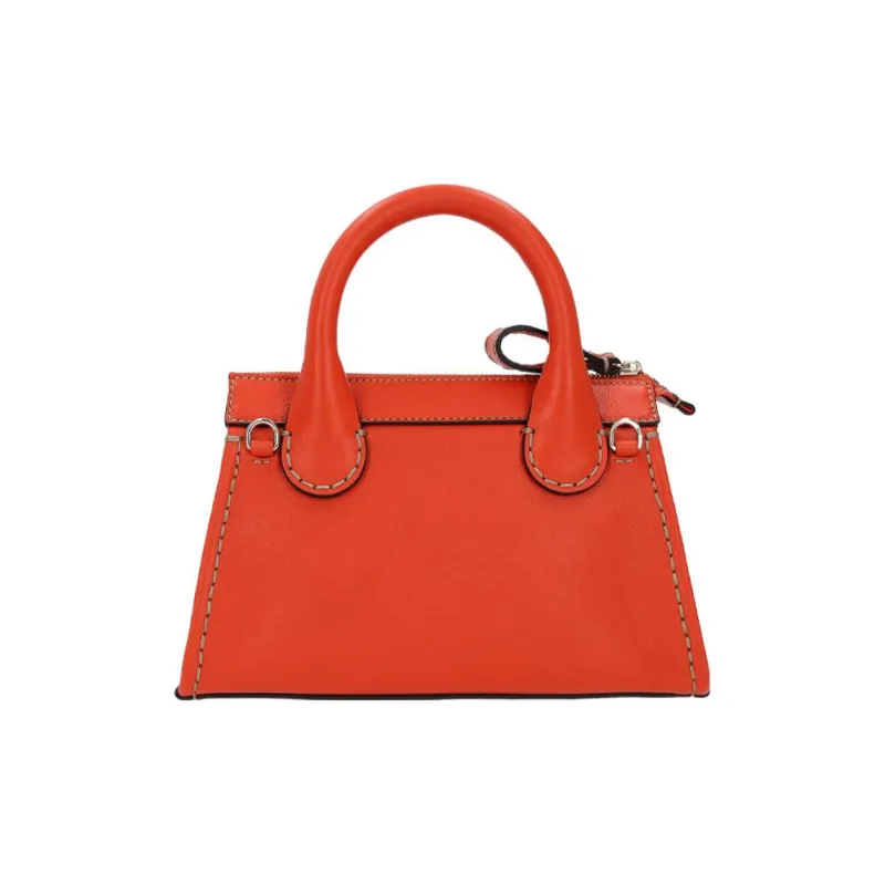 Chloe Chloé Handbag Edith Cow Leather Handbag Medium Size Women's Orange-4
