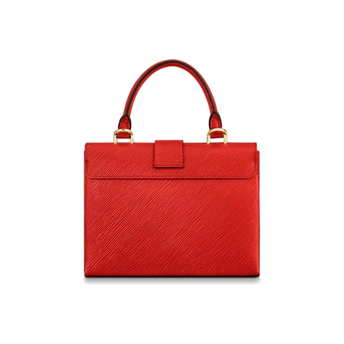 LOUIS VUITTON Locky Grained Cow Leather Portable Crossbody Bag Shoulder Bag Women's Red-2