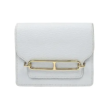 HERMES Roulis Goatskin Fanny Pack Clutch Wallet Women's T0 Misty Blue
