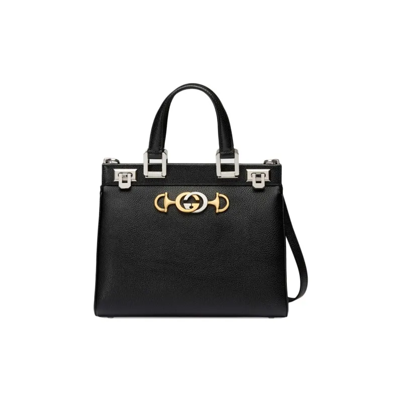 GUCCI Leather Shoulder Bag Crossbody Bag Handbag Small Size Women's Black-0