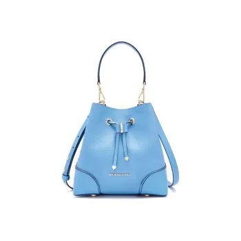 MICHAEL KORS Mercer Gallery Bucket Cow Leather Bucket Bags Shoulder Bag Crossbody Bag Small Size Women's Sky Blue