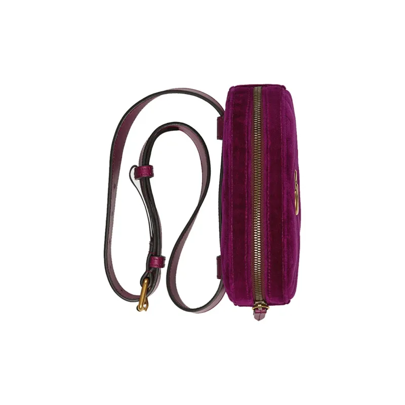 GUCCI GG Marmont Velvet Sling Bag Fanny Pack Regular Women's Fuchsia-3