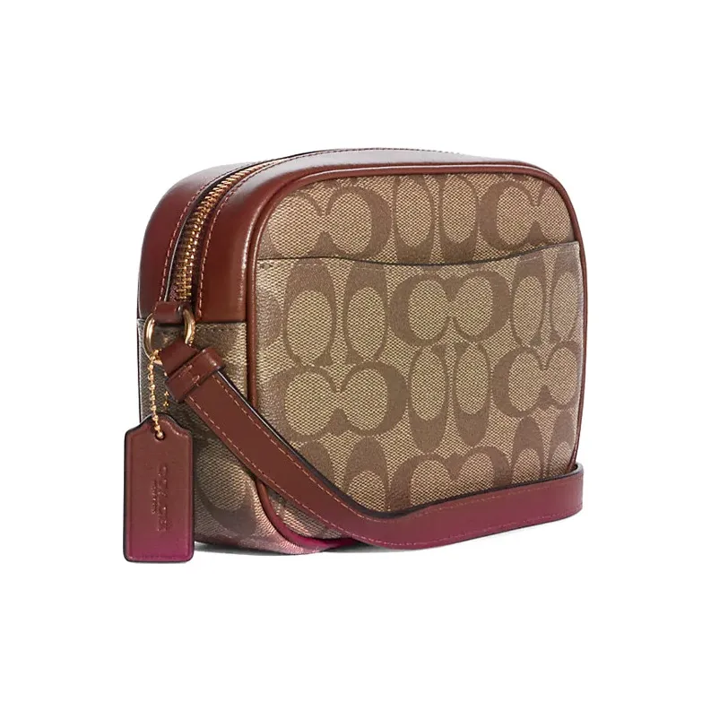 COACH Camera Coated Canvas With Leather Camera Bag Shoulder Bag Crossbody Bag Small Size Women's Brown Monogram-1