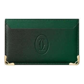 CARTIER Must De Cartier Cow Leather Card Holder Women's Gradient Green