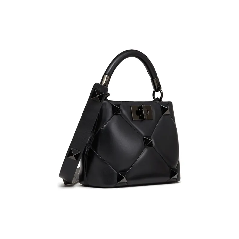 Valentino ROMAN STUD Sheepskin Handbag Shoulder Bag Crossbody Bag Mini Women's Black-1