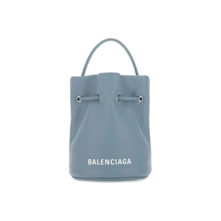 Balenciaga Cow Leather Bucket Bag Women's Blue-0