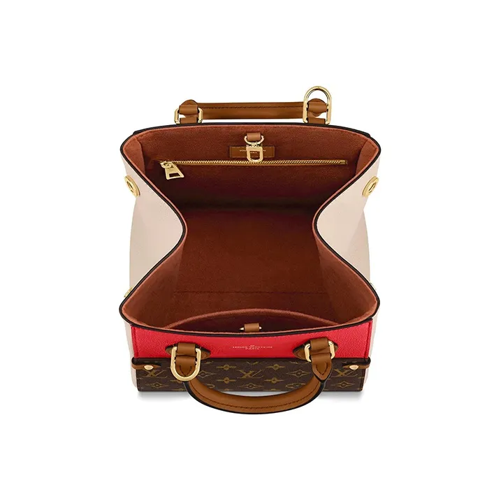 LOUIS VUITTON Canvas With Calfskin Shoulder Bag, Crossbody Bag, Handbag Women's Red White Black-3