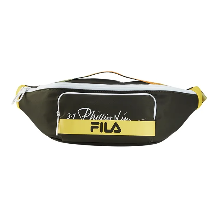 FILA ×3.1 Phillip Lim Collaboration Nylon Sling Bag Fanny Pack Unisex Black Yellow Multicolor-1