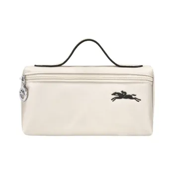 LONGCHAMP Le Pliage Canvas Makeup Bags Handbags Women's White