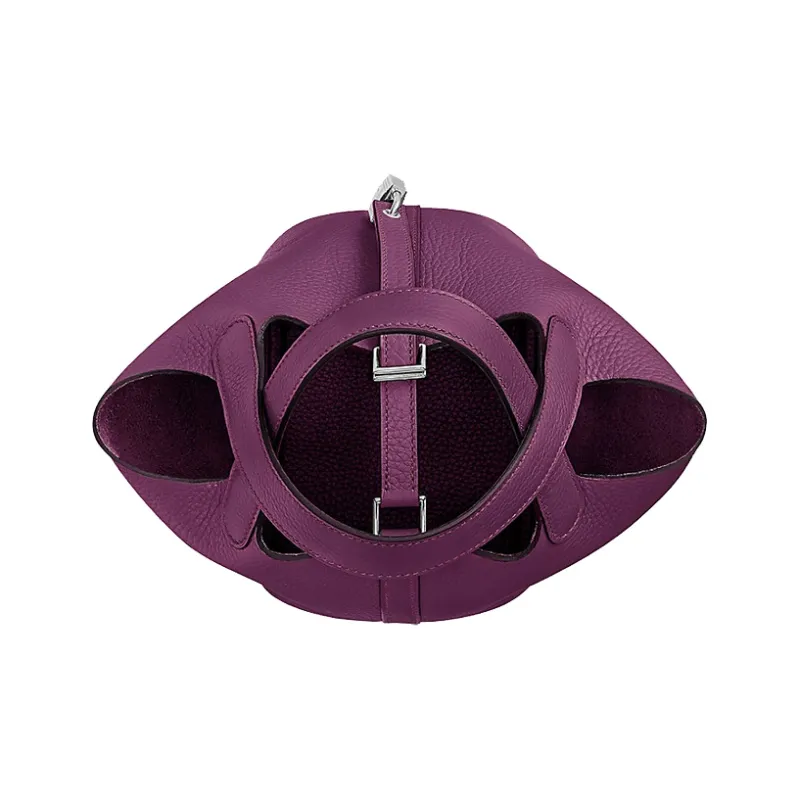 HERMES Picotin Lock Clemence Bullock Leather Basket Bag Handbag 18 Women's P9 Anemone Sea Cucumber Purple-1