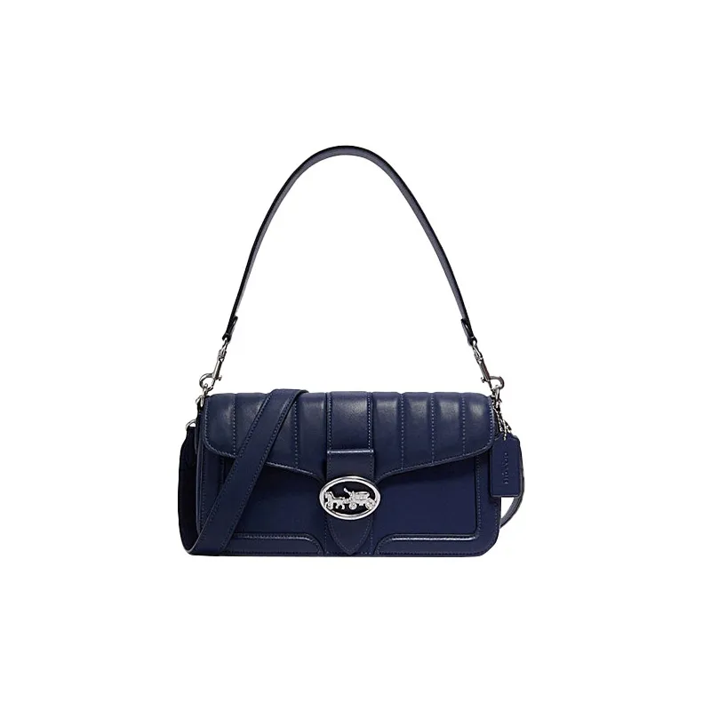 COACH Georgie Leather Shoulder Bag Crossbody Bag Handbag Shoulder Bag Women's Cobalt Blue-0