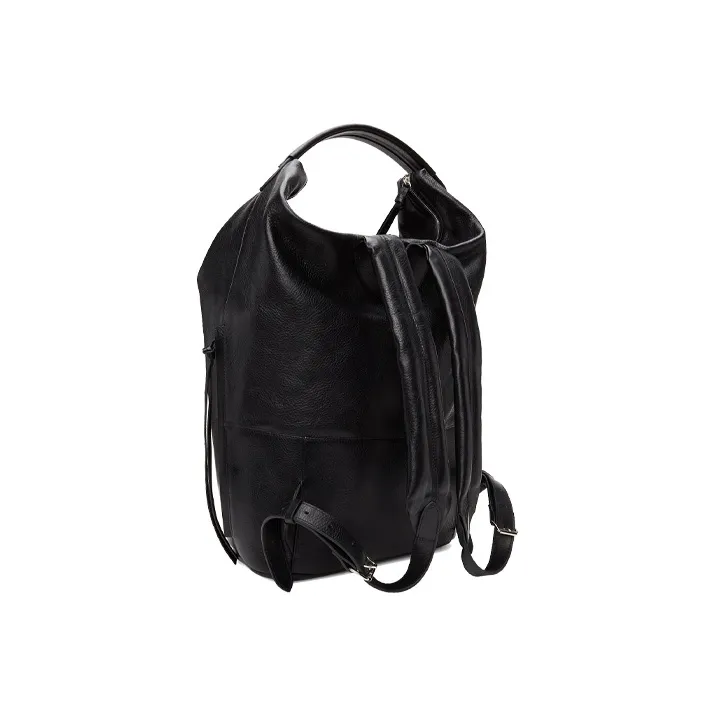 Lemaire Vegetable-Tanned Leather Handbag Backpack Men's Black-2