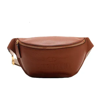 Valentino Grained Leather Fanny Pack Regular Men's Cognac Brown