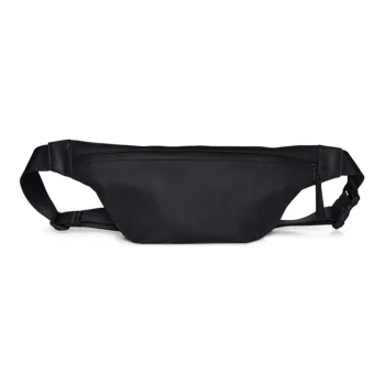 Rains PU Casual Sling Bag Fanny Pack Shoulder Bag Crossbody Bag Unisex Black