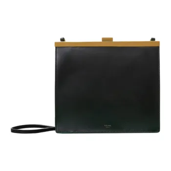 CELINE Clasp Natural Calfskin Shoulder Bag Crossbody Bag Mini Women's Black
