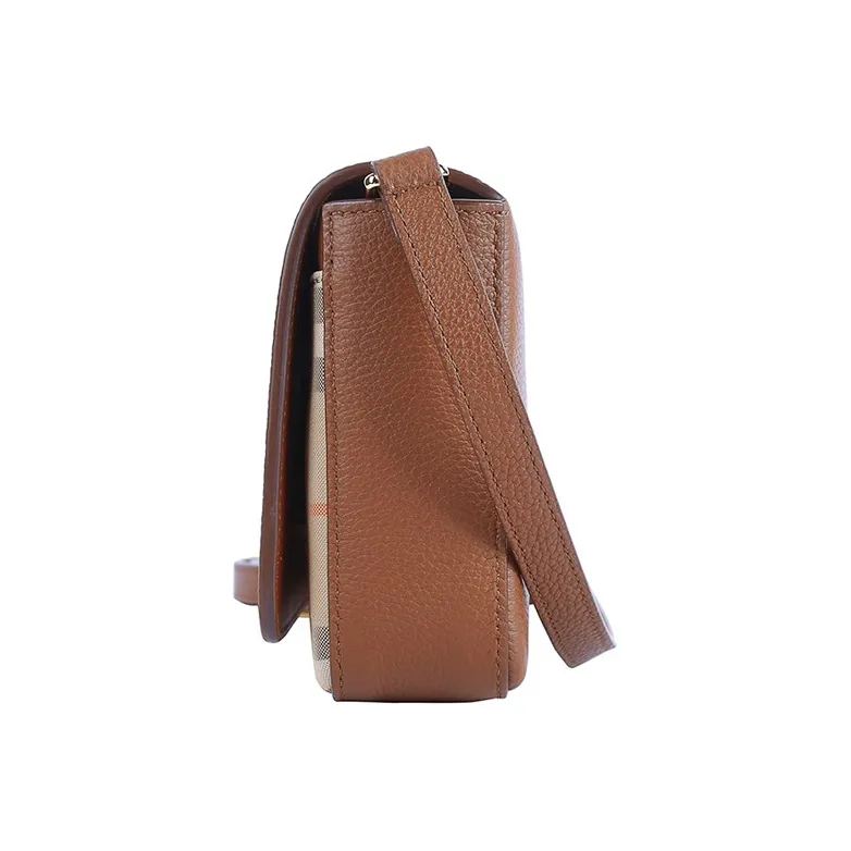 Burberry Vintage Cotton Crossbody Bag Clutch Women's Tan-3