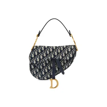 DIOR Saddle Jacquard Canvas With Leather Saddle Bag Handbag, Shoulder Bag, Crossbody Bag Medium Size Women's Denim Blue