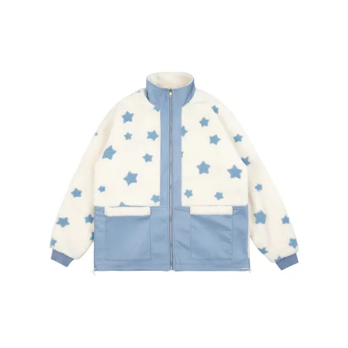 FEAROM Velvet Jackets Unisex White/Blue