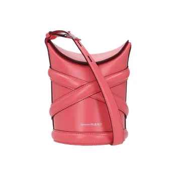 Alexander McQueen Calfskin Bucket Bags Crossbody Bag Shoulder Bag Women's Coral