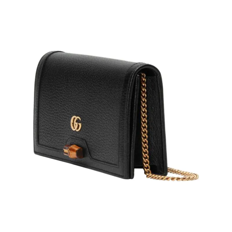 GUCCI Leather Crossbody Bag, Shoulder Bag Women's Black-1