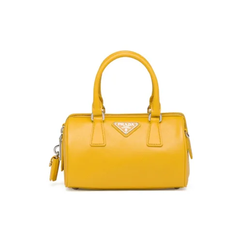 PRADA Saffiano Leather Handbag Handbag Women's Sunset Yellow