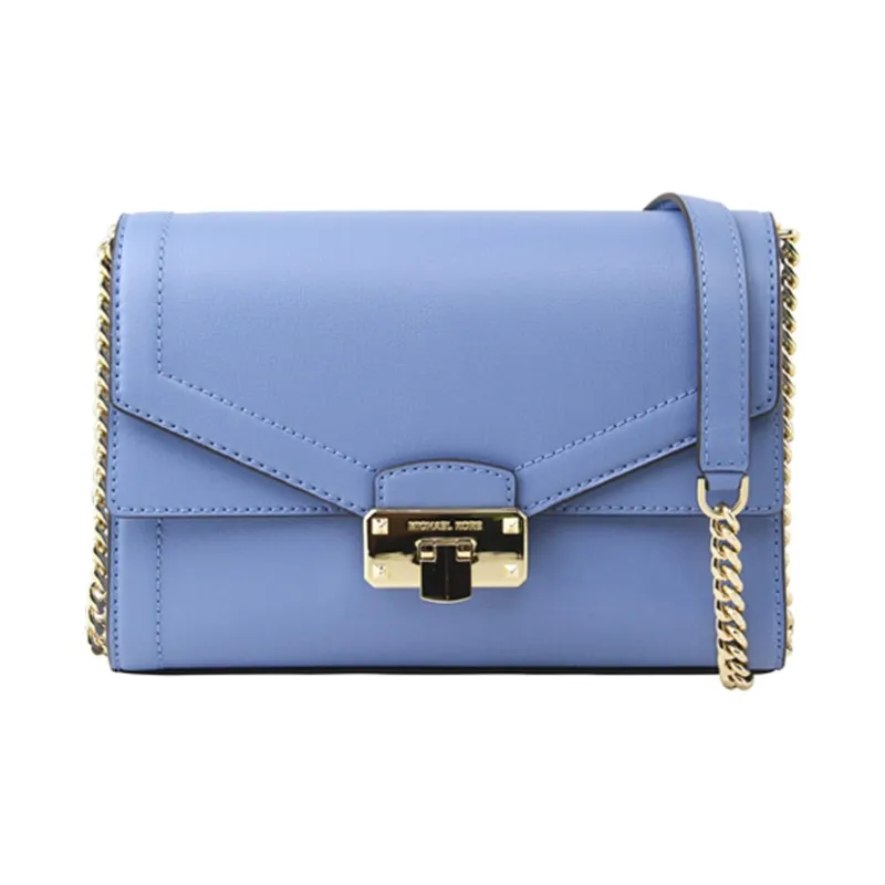 MICHAEL KORS Kinsley Cow Leather Shoulder Bag Crossbody Bag Medium Size Women's Blue-1