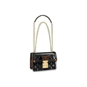 LOUIS VUITTON Vernis Embossed Glossy Finish Cow Leather Shoulder Bag, Crossbody Bag Women's Black