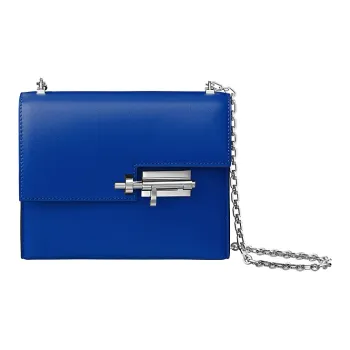 HERMES Verrou Tadelakt Calfskin Handgun Bag Shoulder Bag Crossbody Bag Mini Women's Blue