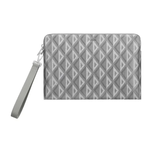 DIOR Canvas With Leather Clutches Handbags Regular Men's Gray